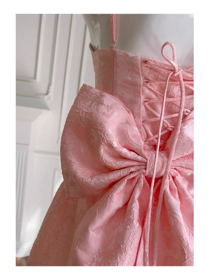 Robe de soirée courte à bretelles spaghetti, coupe trapèze, imprimé floral rose, tenue de cocktail, robe de remise de diplôme, robe Hoco DH2195