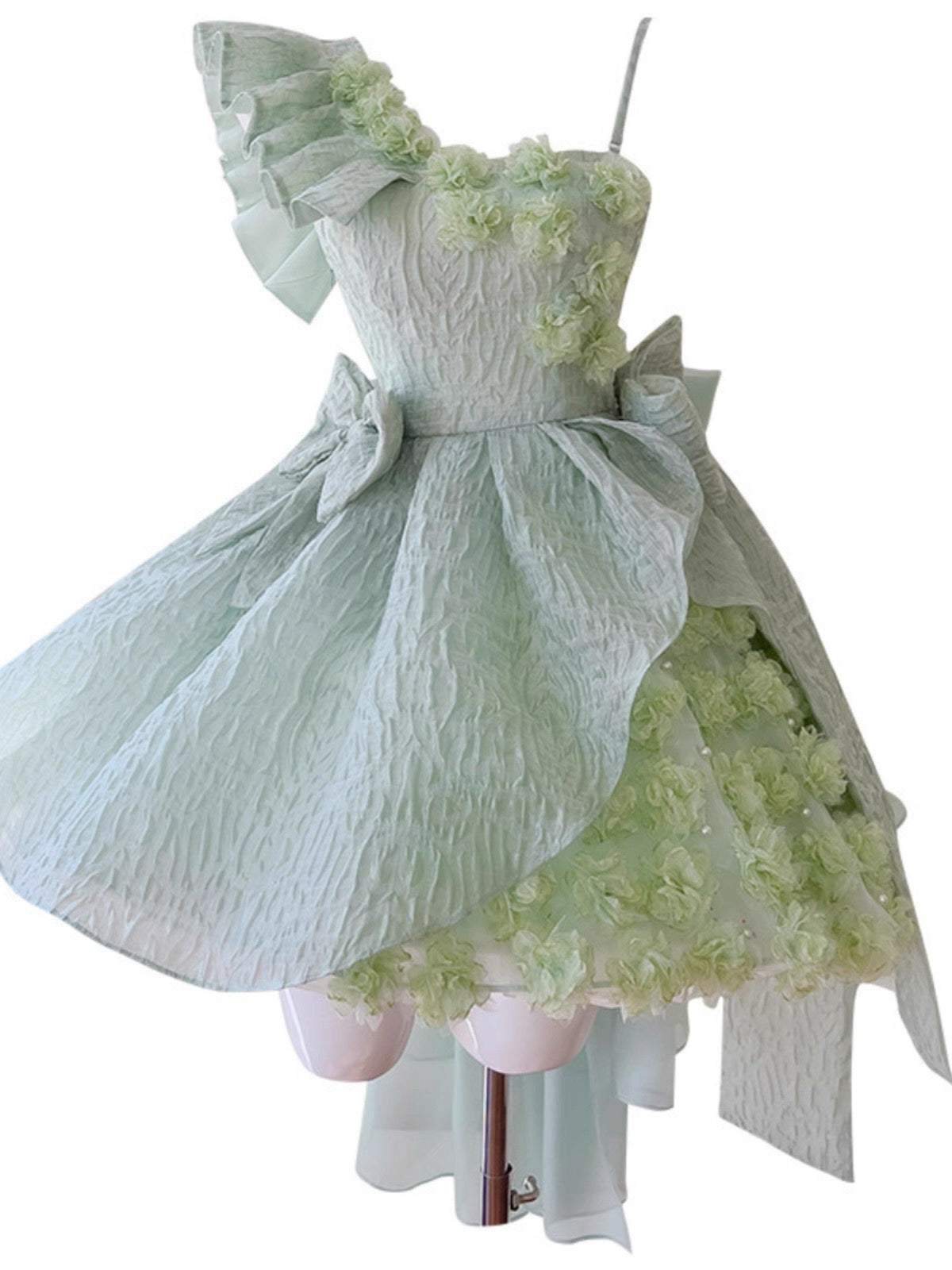 Cute Ball Gown Mint Green Satin Formal Short Mini Homecoming Dress Middle School 20th Birthday Outfits Graduation Dress Cocktail Dresses DH2200