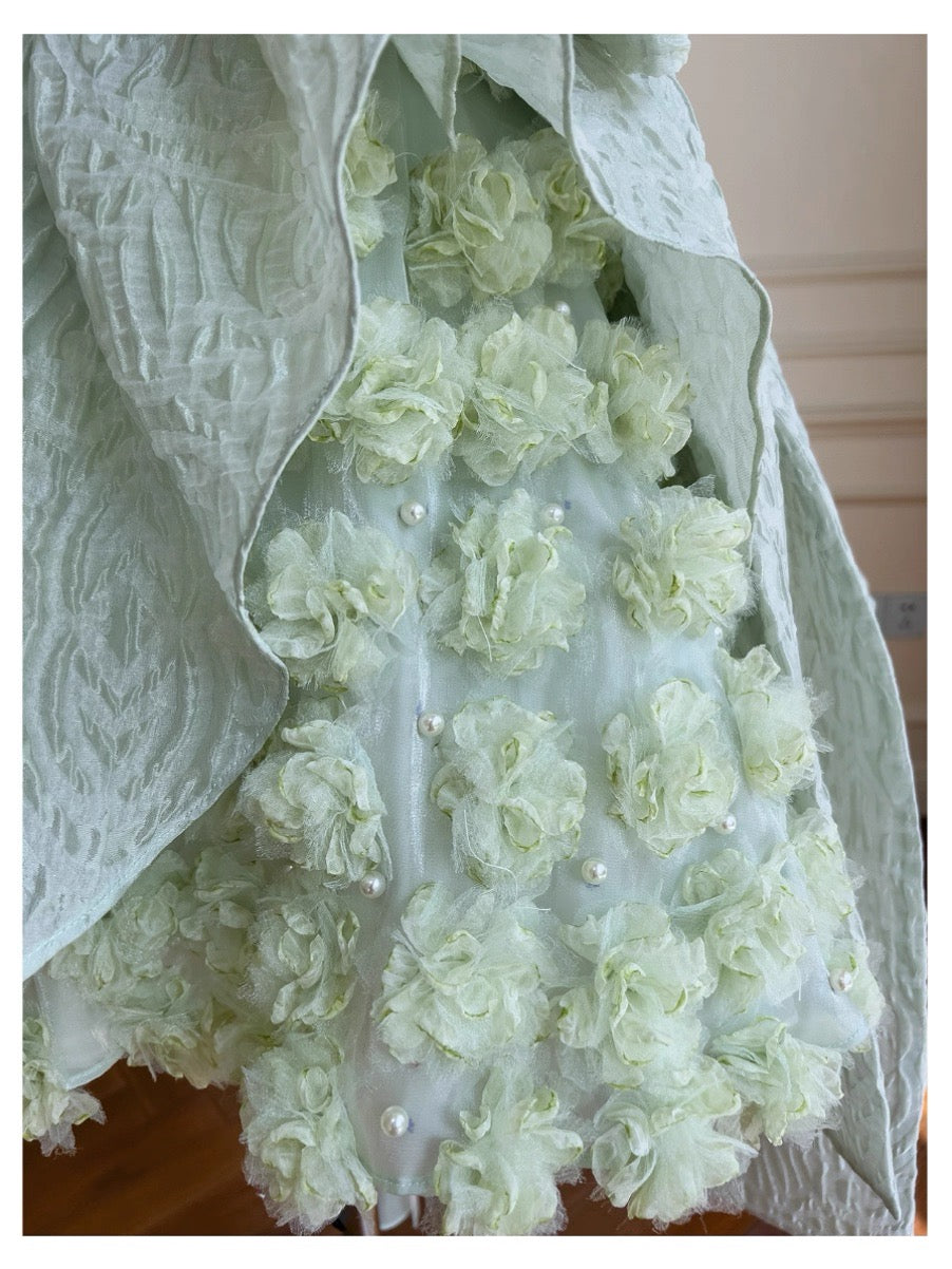 Cute Ball Gown Mint Green Satin Formal Short Mini Homecoming Dress Middle School 20th Birthday Outfits Graduation Dress Cocktail Dresses DH2200