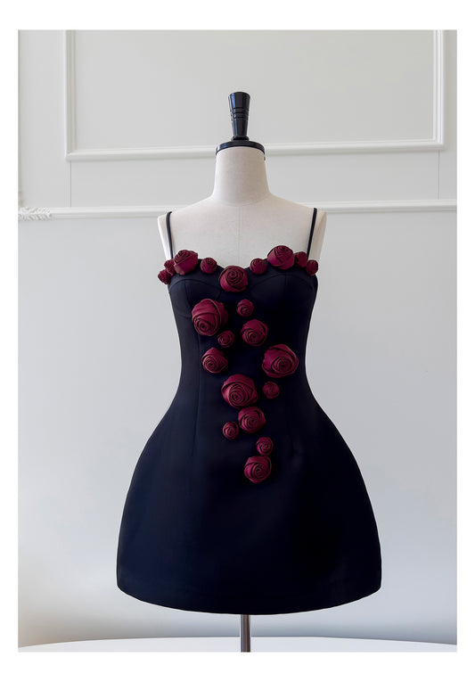 Pretty Ball Gown Spaghetti Straps Little Black Dress Formal Homecoming Dresses Middle School Short 21st Birthday Outfits Graduation Dress Mini Cocktail Dresses DH2305