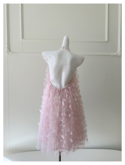 Pretty A Line High Neck Pink Lace Formal Homecoming Dresses Middle School Short 21st Birthday Outfits Graduation Dress Mini Cocktail Dresses DH2307
