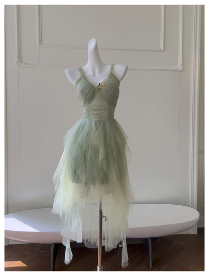 Pretty A Line Sage Green Tulle Formal Homecoming Dresses Middle School Short 21st Birthday Outfits Graduation Dress Mini Cocktail Dresses DH2309