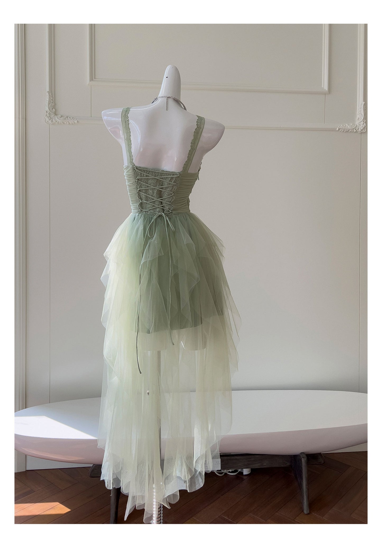 Pretty A Line Sage Green Tulle Formal Homecoming Dresses Middle School Short 21st Birthday Outfits Graduation Dress Mini Cocktail Dresses DH2309