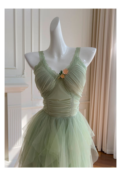 Pretty A Line Sage Green Tulle Formal Homecoming Dresses Middle School Short 21st Birthday Outfits Graduation Dress Mini Cocktail Dresses DH2309