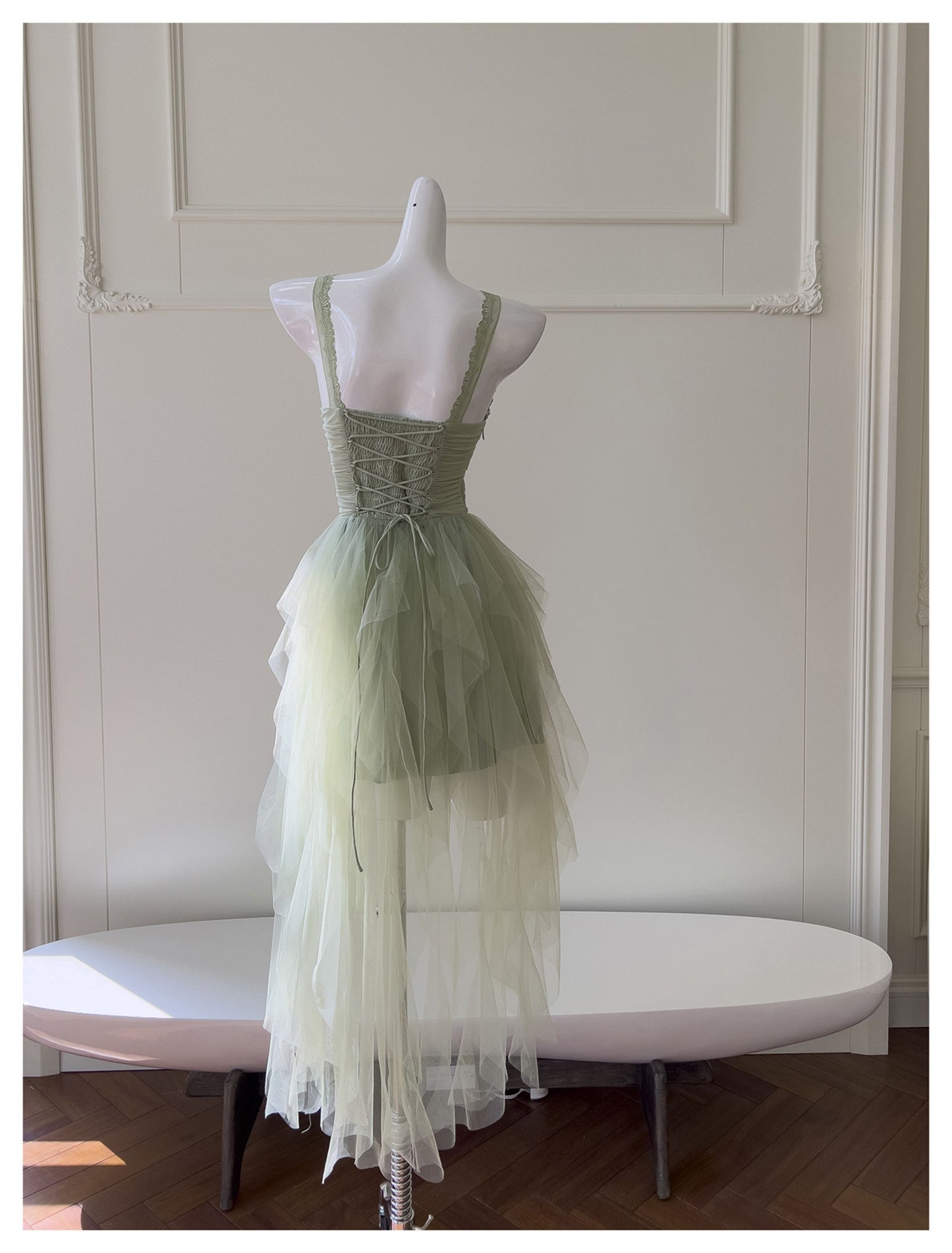 Pretty A Line Sage Green Tulle Formal Homecoming Dresses Middle School Short 21st Birthday Outfits Graduation Dress Mini Cocktail Dresses DH2309