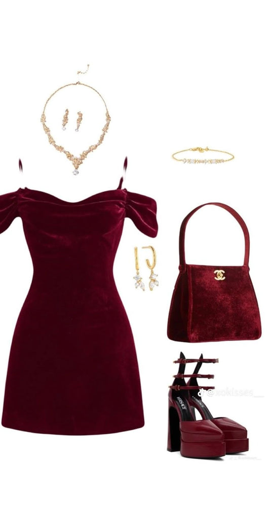 Cute A line Spaghetti Straps Burgundy Mini Short Formal 8th Grade Homecoming Dresses Summer Middle School Hoco Dress Homecoming Outfits DH233