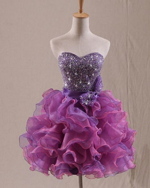 Jolie robe de bal décolleté en cœur raisin, robe de soirée courte pour 21e anniversaire, robe de remise de diplôme, mini robe de cocktail DH2383