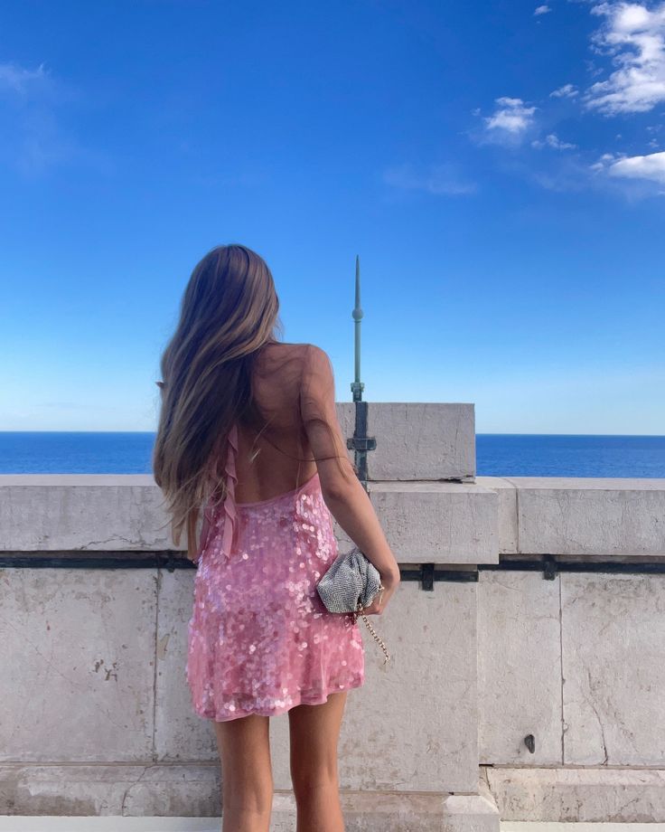 Jolie robe de soirée trapèze à paillettes roses, col licou, tenue de soirée pour 18e anniversaire, robe de remise de diplôme, mini robe courte Hoco DH2509