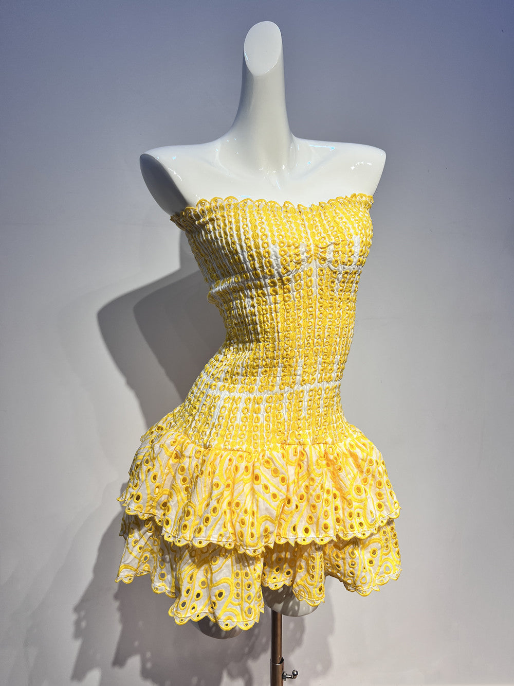 Robe fourreau bustier moulante en dentelle jaune, tenue de soirée, tenue de 18e anniversaire, robe de remise de diplôme, robe courte Hoco DH2523