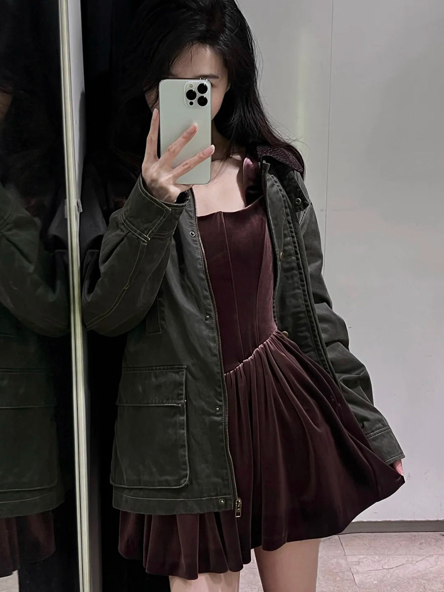 Robe de soirée élégante en velours bordeaux, coupe trapèze, col carré, tenue de 18e anniversaire, robe de remise de diplôme, mini robe courte Hoco DH2532