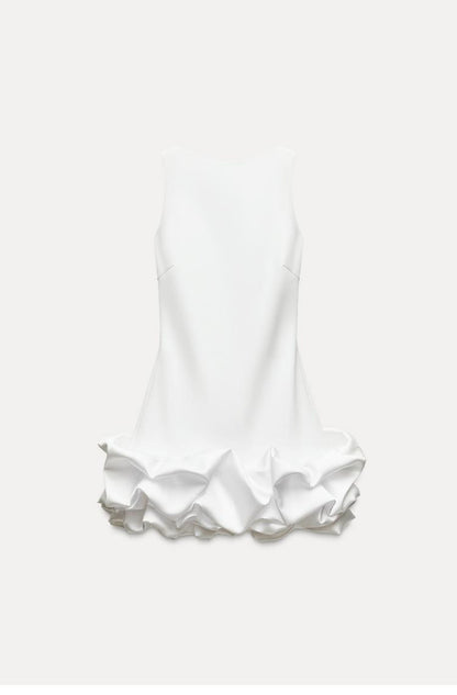 Robe fourreau sexy à col rond en satin rouge, courte, tenue de soirée, robe d'été Hoco, mini robe de cocktail DH2533