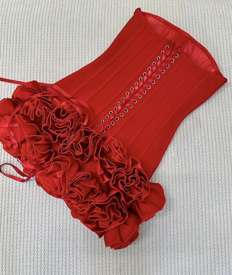 Robe fourreau bustier en satin rouge, tenue de soirée, de remise de diplôme, courte, mini, Hoco, DH2542