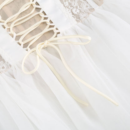 Sexy A line Strapless Lace White Formal Homecoming Dresses 18th Birthday Outfits Graduation Dress Short Mini Hoco Dresses DH2551