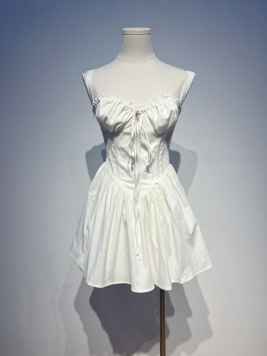 Robe de soirée trapèze en dentelle blanche à col carré et jolie robe de cocktail courte d'été Hoco DH2553