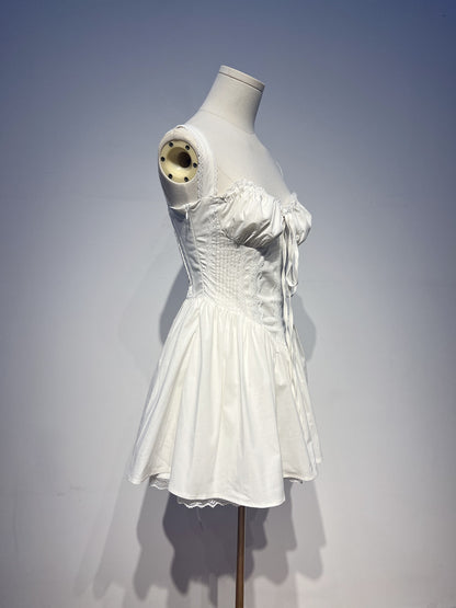 Robe de soirée trapèze en dentelle blanche à col carré et jolie robe de cocktail courte d'été Hoco DH2553