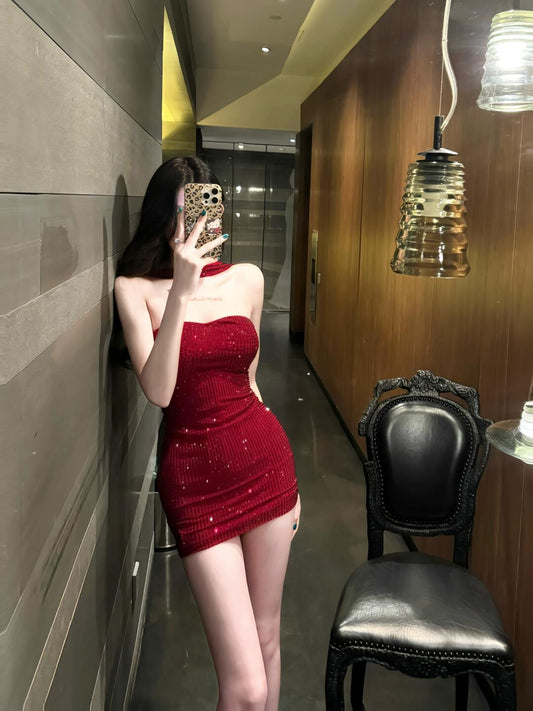 Robe fourreau sexy rouge moulante, tenue de soirée, tenue de 18e anniversaire, robe de remise de diplôme, mini robe courte Hoco DH2555
