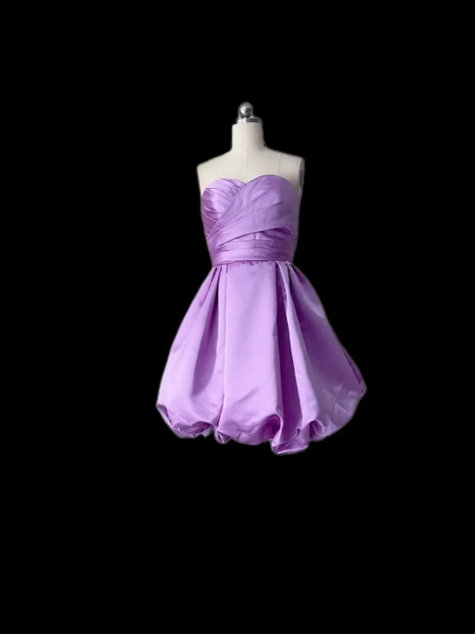 Robe de bal rétro décolleté en cœur lilas, tenue de soirée formelle pour 18e anniversaire, robe de remise de diplôme, mini robe courte Hoco DH2565