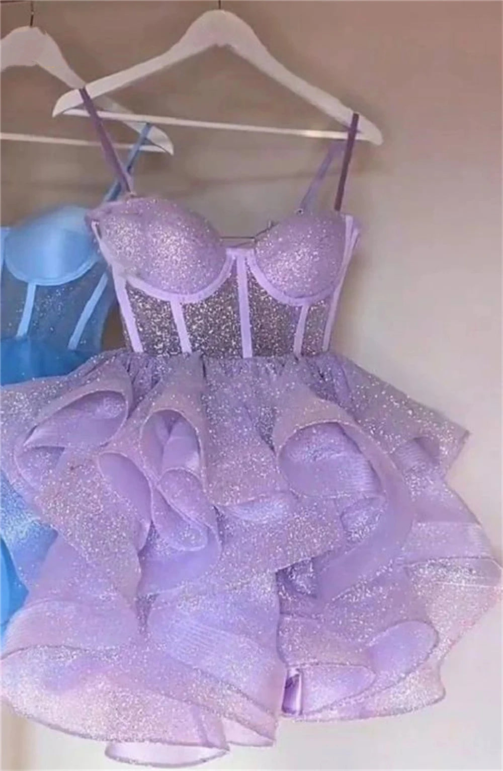 Robe de bal princesse à bretelles spaghetti en tulle, robe de soirée de remise de diplôme, robe courte Hoco DH2613