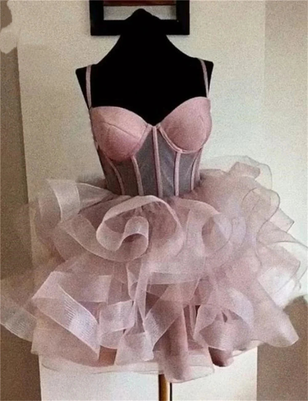 Robe de bal princesse à bretelles spaghetti en tulle, robe de soirée de remise de diplôme, robe courte Hoco DH2613