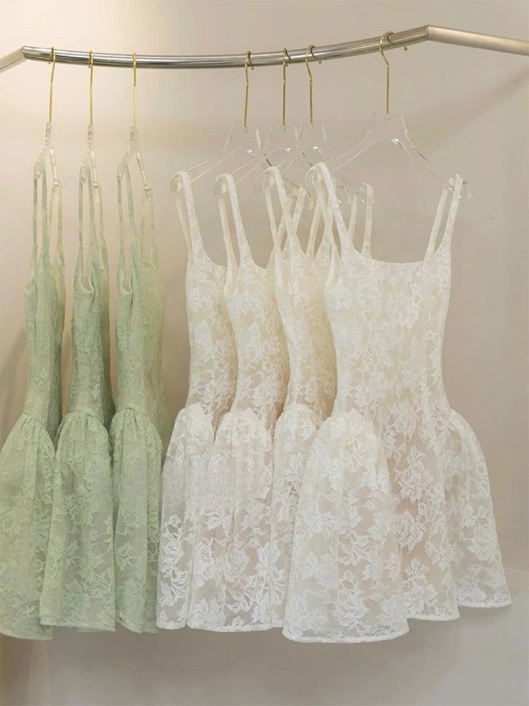 Robe de bal mignonne, carrée, vert sauge, courte, en dentelle, formelle, pour la 8e année, robe de cocktail pour le collège, tenues Hoco DH2628