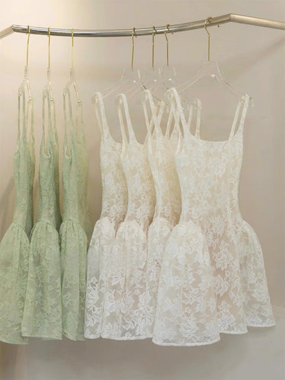 Robe de bal mignonne, carrée, vert sauge, courte, en dentelle, formelle, pour la 8e année, robe de cocktail pour le collège, tenues Hoco DH2628