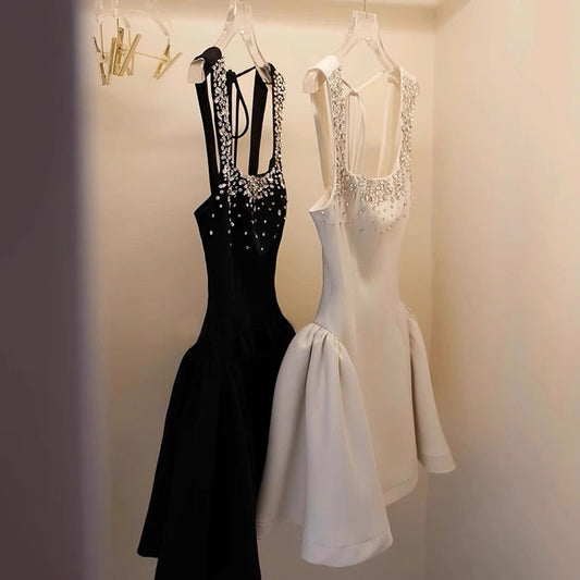 Cute Ball Gown Square Little Black Dress Short Mini Formal 8th Grade Homecoming Dresses Middle School Cocktail Dress Hoco Outfits DH2641