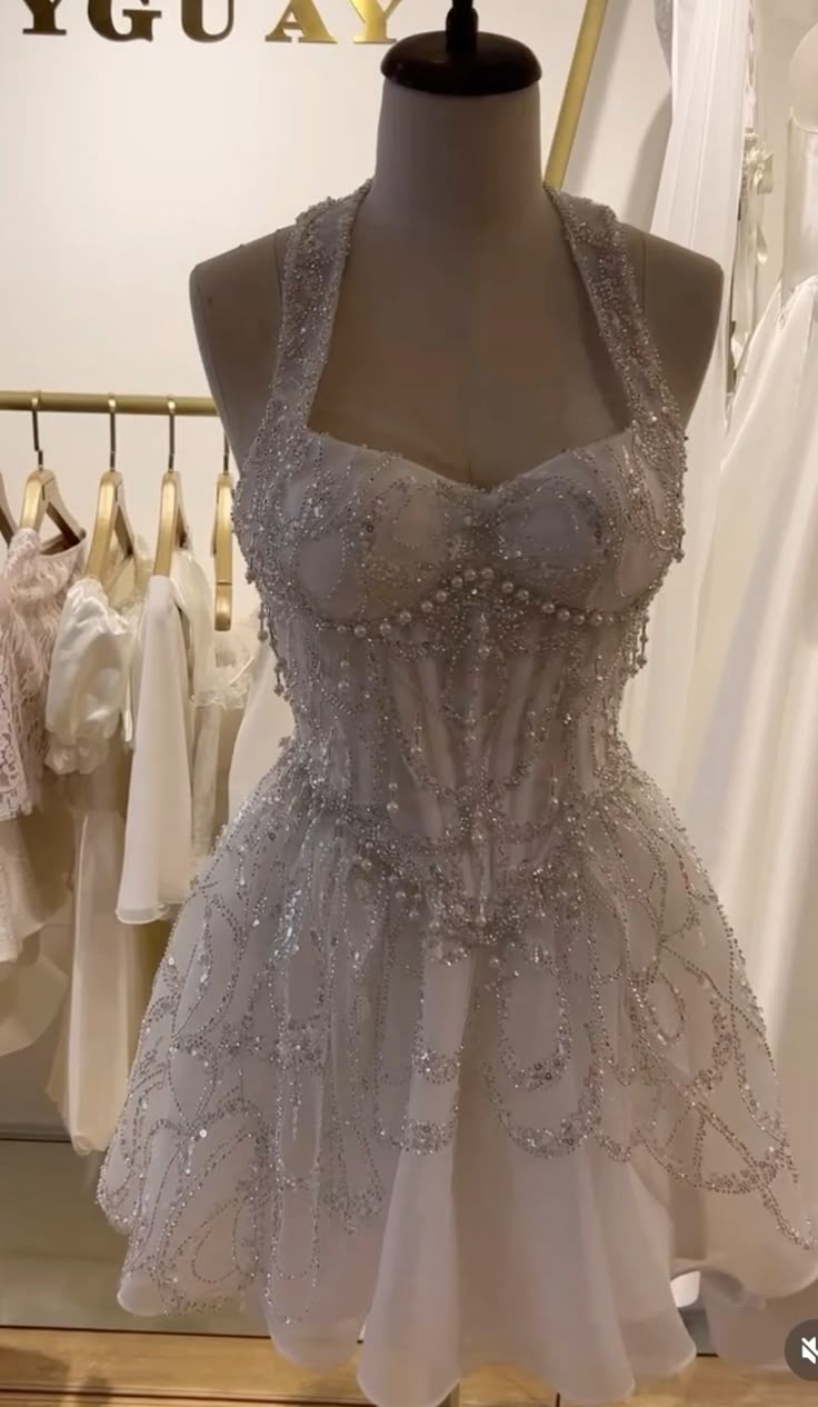 Fancy Short Hoco Dresses A line Halter Sequin Mini Formal 8th Grade Homecoming Dresses Summer Middle School White Homecoming Outfits DH27
