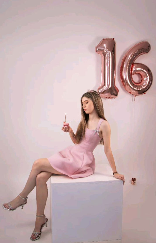 Cute A line Square Neck Pink Satin Short Formal Homecoming Dresses Party Graduation Dress Hoco Dresses DH2728