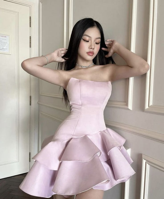 Pretty Sheath Sweetheart Blush Pink Satin Short Formal 8th Grade Homecoming Dresses Summer Middle School Hoco Dress Homecoming Outfits DH273