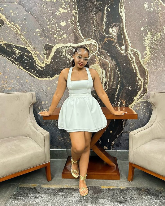 Cute A line Square Neck White Satin Short Formal Homecoming Dresses Party Graduation Dress Hoco Dresses DH2731