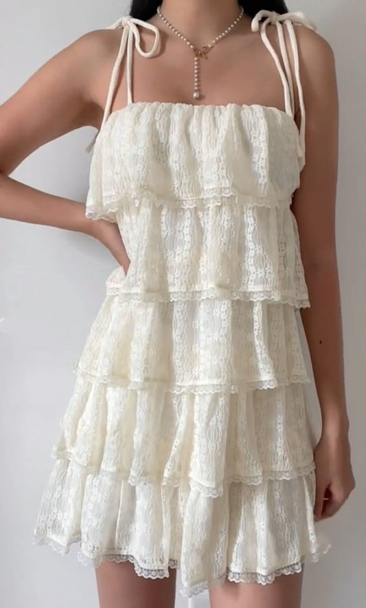 Cute A Line Spaghetti Straps White Lace Short Formal Homecoming Dresses Party Graduation Dress Hoco Dresses DH2733