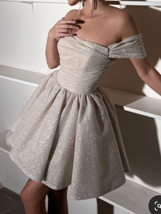 Vintage Ball Gown Strapless Sequin Formal 8th Grade Homecoming Dresses Middle School Hoco Dress 6th Grade Graduation Outfits DH327