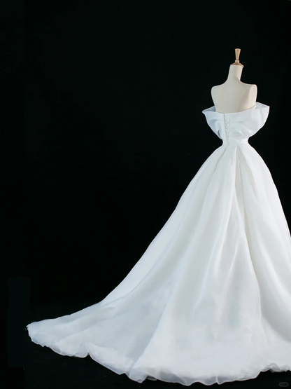 Pretty Wedding Dress Ball Gown Off The Shoulder Short Sleeves White Long Wedding Dresses Bridal Gowns Brides Gown DH346