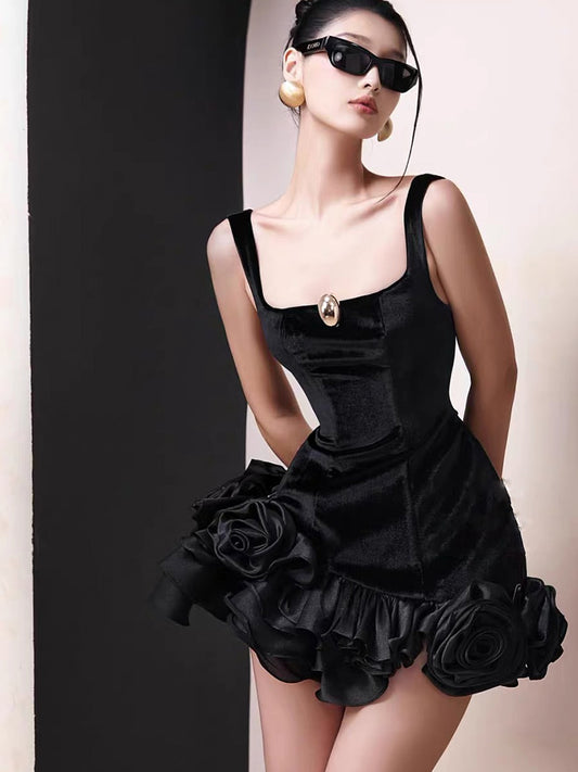 Pretty Sheath Square Black Velvet Short Formal 8th Grade Homecoming Dresses Summer Middle School Hoco Dress Homecoming Outfits DH424
