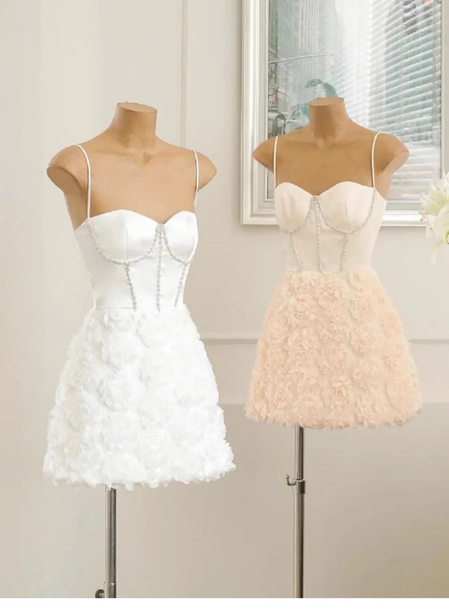 Trendy A Line Spaghetti Straps Mini Short Formal 8th Grade Homecoming Dresses Summer Middle School Hoco Dress Homecoming Outfits DH434