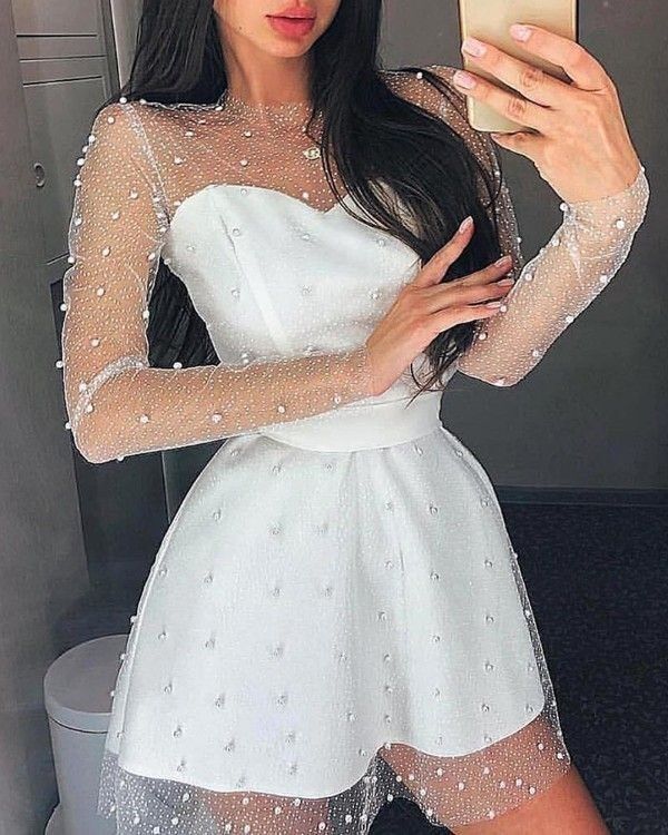 Fancy Short Hoco Dresses A line Sweetheart White Sequin Mini Formal 8th Grade Homecoming Dresses Summer Middle School Homecoming Outfits DH49