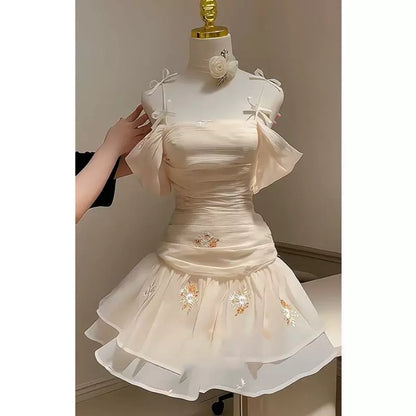 Pretty A Line Off The Shoulder Chiffon Short Formal 8th Grade Homecoming Dresses Summer Middle School Hoco Dress 6th Grade Graduation Outfits 21st Birthday Dress DH505