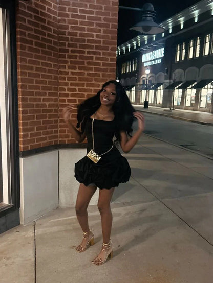 Pretty Sheath Square Neck Sleeveless Black Short Formal 8th Grade Homecoming Dresses Summer Middle School Hoco Dress Homecoming Outfits DH507