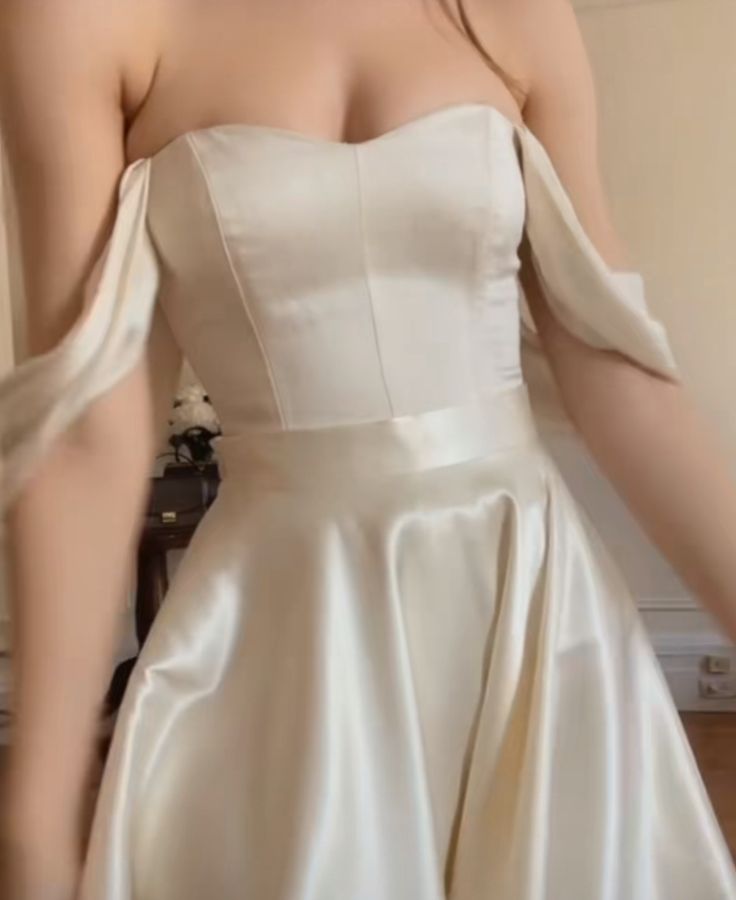 Cute A line Off The Shoulder Short Sleeves Formal 8th Grade Homecoming Dresses White Summer Middle School Hoco Dress Homecoming Outfits DH53