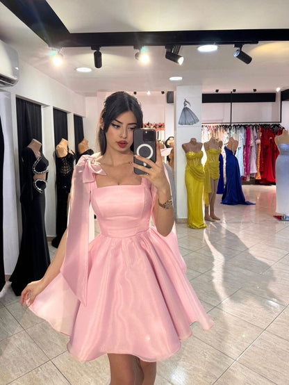 Fancy Short Hoco Dresses Ball Gown Spaghetti Straps Blue Mini Formal 8th Grade Homecoming Dresses Summer Middle School Homecoming Outfits DH56