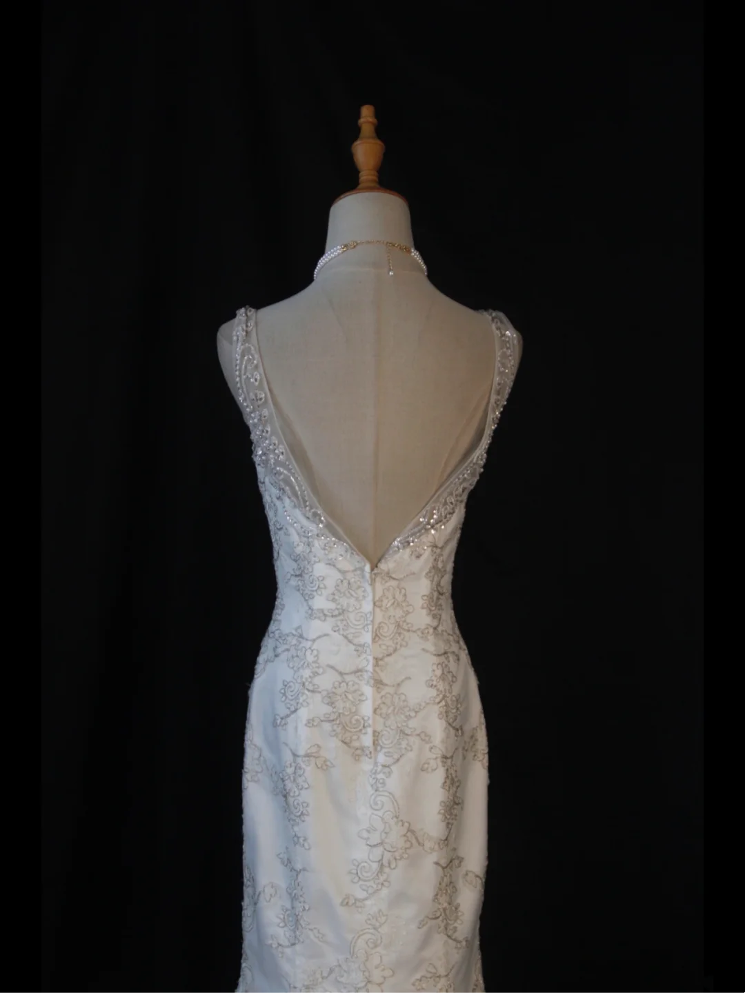 Vintage Wedding Dress 1970s Mermaid V Neck White Lace Long Wedding Dresses Bridal Gowns Elegant Brides Gown DH578
