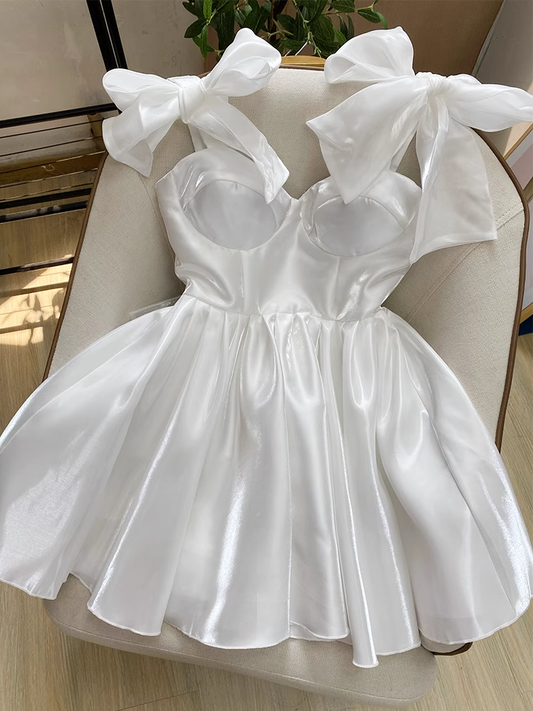 Pretty A line Black Satin Short Formal 8th Grade Homecoming Dresses Summer Middle School Hoco Dress Homecoming Outfits DH805