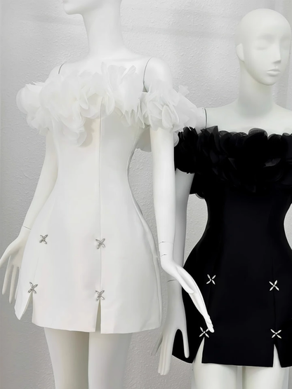 Cute A line Off The Shoulder White Mini Short Formal 8th Grade Homecoming Dresses Summer Middle School Hoco Dress Homecoming Outfits DH642