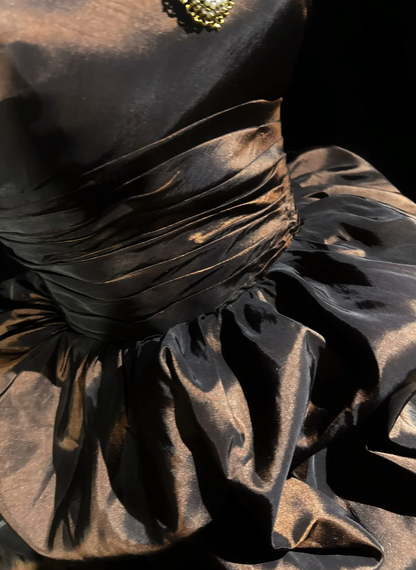 Vintage Ball Gown Sweetheart Taffeta Brown Sleeveless Mini Short Formal 8th Grade Homecoming Dresses Summer Middle School Hoco Dress Homecoming Outfits DH666