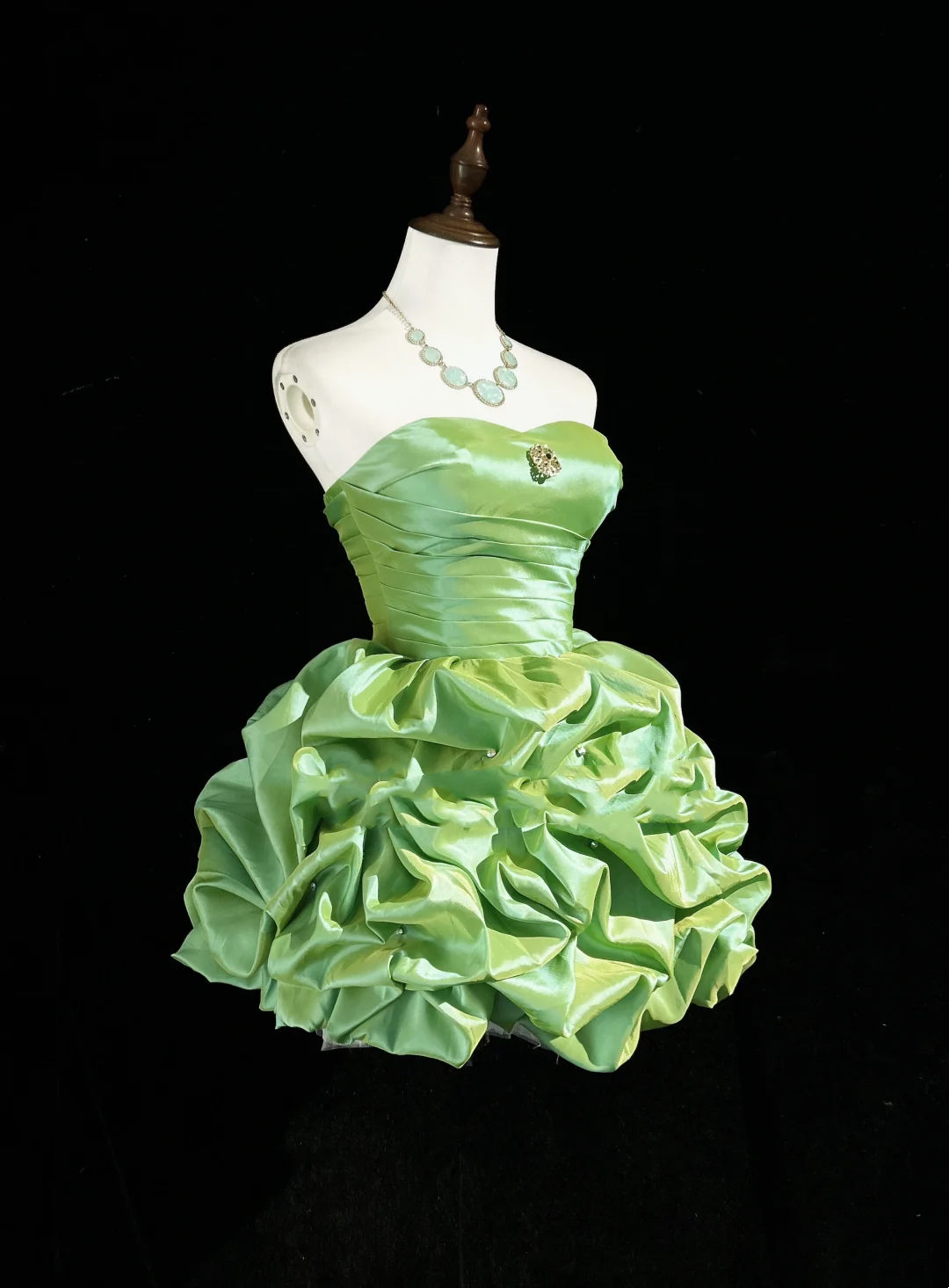 Vintage Ball Gown Sweetheart Taffeta Green Sleeveless Mini Short Formal 8th Grade Homecoming Dresses Summer Middle School Hoco Dress Homecoming Outfits DH669