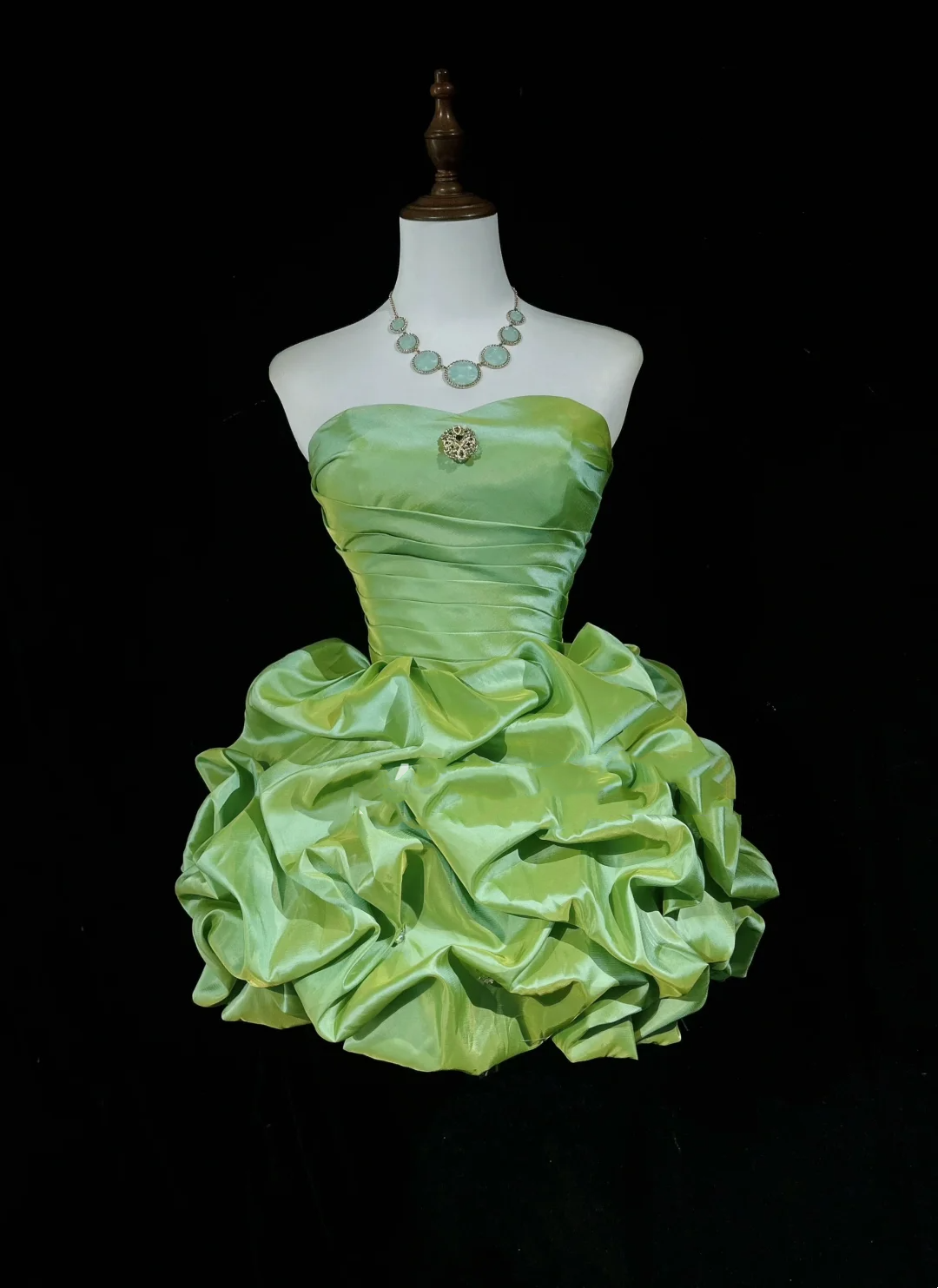 Vintage Ball Gown Sweetheart Taffeta Green Sleeveless Mini Short Formal 8th Grade Homecoming Dresses Summer Middle School Hoco Dress Homecoming Outfits DH669