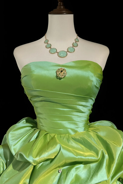 Vintage Ball Gown Sweetheart Taffeta Green Sleeveless Mini Short Formal 8th Grade Homecoming Dresses Summer Middle School Hoco Dress Homecoming Outfits DH669