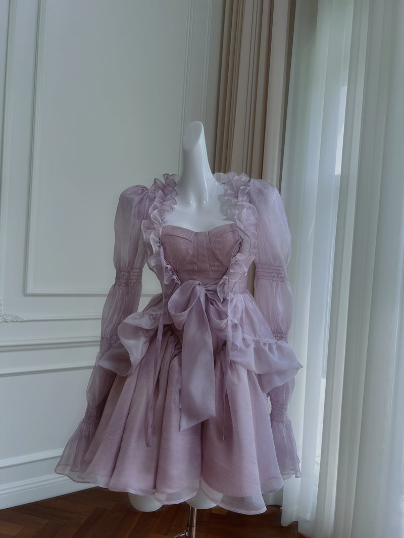 Fancy Short Hoco Dresses A line Straps Lilac Mini Blue Formal 8th Grade Homecoming Dresses Summer Middle School Homecoming Outfits DH73