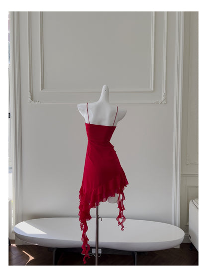 Fancy Short Hoco Dresses A Line Spaghetti Straps Red Formal 8th Grade Homecoming Dresses Summer Middle School Homecoming Outfits DH77