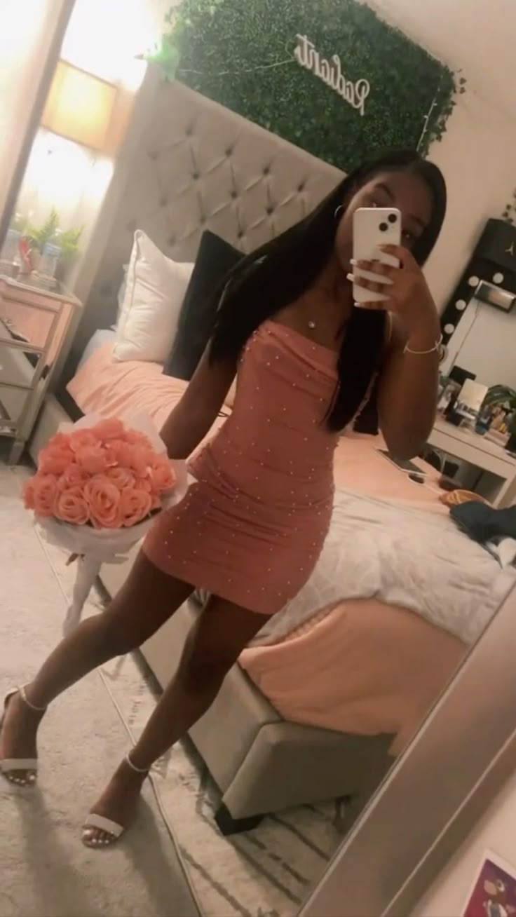 Pretty Sheath Spaghetti Straps Pink Short Mini Formal 8th Grade Homecoming Dresses Summer Middle School Hoco Dress Homecoming Outfits DH814